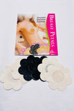 36 Pair Nipple Cover Flower Petal SATIN Pasties BREAST One Sizes BLACK+BEIGE Fullness