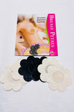 36 Pair Nipple Cover Flower Petal SATIN Pasties BREAST One Sizes BLACK+BEIGE Fullness