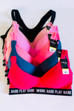 6 Women's Sports Bras Yoga Racer Back Molded Cup Bra Active Wear work Hard Play Hard