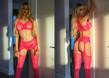 Bodysuit Body Stocking Lingerie Mesh Fishnet Garter Sexy Stretch ONE SIZE 268P
