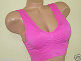 3 Bra 6 Sport Bras Yoga Active Wear Workout Seamless TOP CAMI 1376 Sz S-2XL