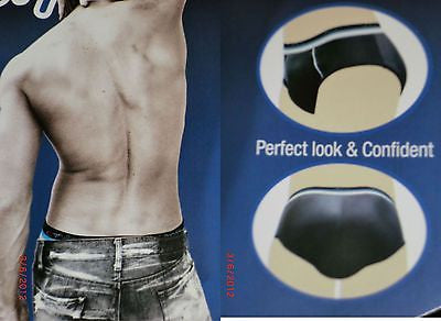 MEN'S PADDED BUTT BOOSTER BOOTY ENHANCER MOLDED PAD BRIEF