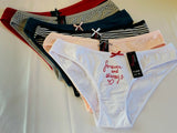 6-12 Women's BIKINI CHEEKY TEEN LOVE HI-CUT Panties Undies 95% COTTON 3980 S-XL