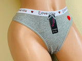 6-12 Women's BIKINI CHEEKY TEEN LOVE HI-CUT Panties Undies 95% COTTON 3462 S-XL