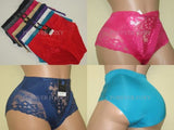 4 OR 6 Sexy High Waisted Girdles Panties Briefs Bikini With Tummy Control Silky Satin 69057 Assorted Colors
